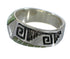 Genuine Sterling Silver Turquoise Inlay Water Wave Ring Size 8-1/2 AX83923
